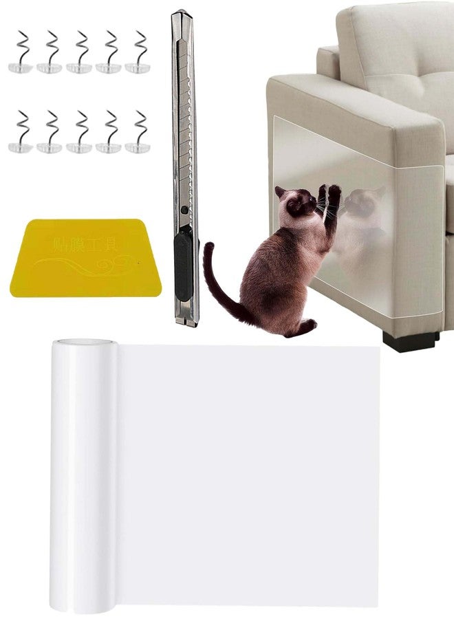 OXYGLOBE Cat Scratcher, 100cm*45cm Cat Scratch Pad for Sofa Corner Couch Protector for Cats Scratch Furniture Protector Cat Training Tape Bring 10 Nails and a Scraper - Image 1